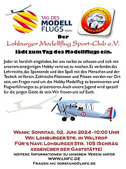 Plakat Tag des Modellflug 2024 beim LMFC